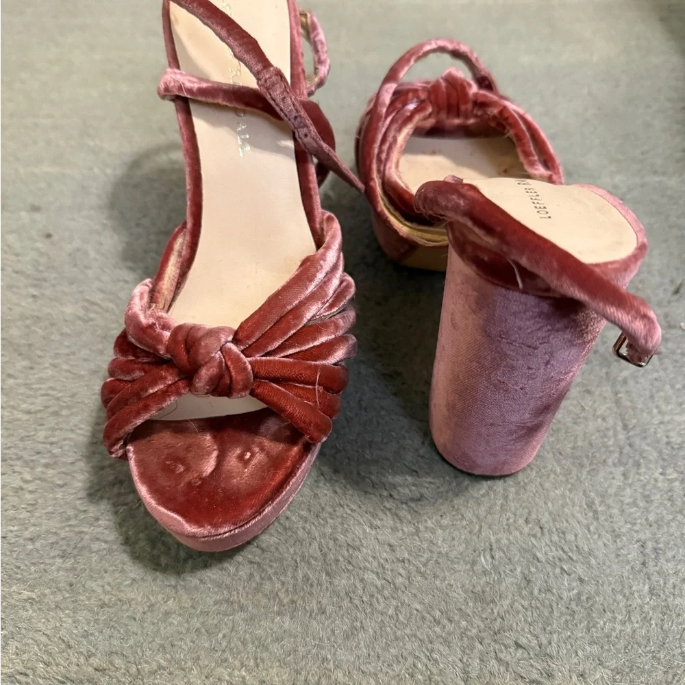 Loeffler Randall Velvet Heeled Sandals Pinky Purple Size 36.5 / US 6.5